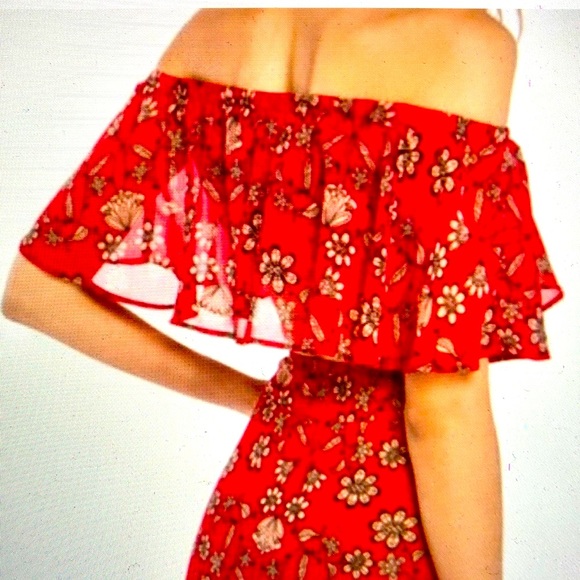 For Love and Lemons Pia Crop Top Red XS - Picture 3 of 7